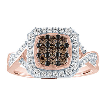 1/5cttw, I-J Color, I3 Clarity Champagne and White Diamond Ring Size 7