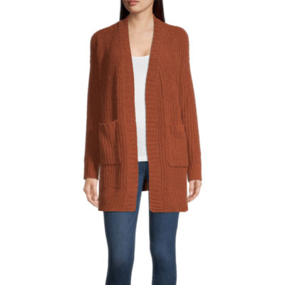 womens long orange cardigan