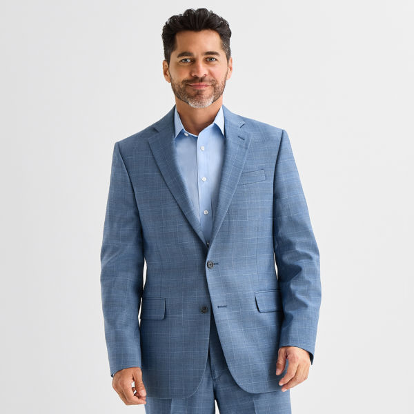 Stafford Coolmax All Season Ecomade Mens Classic Fit Plaid Suit Jacket