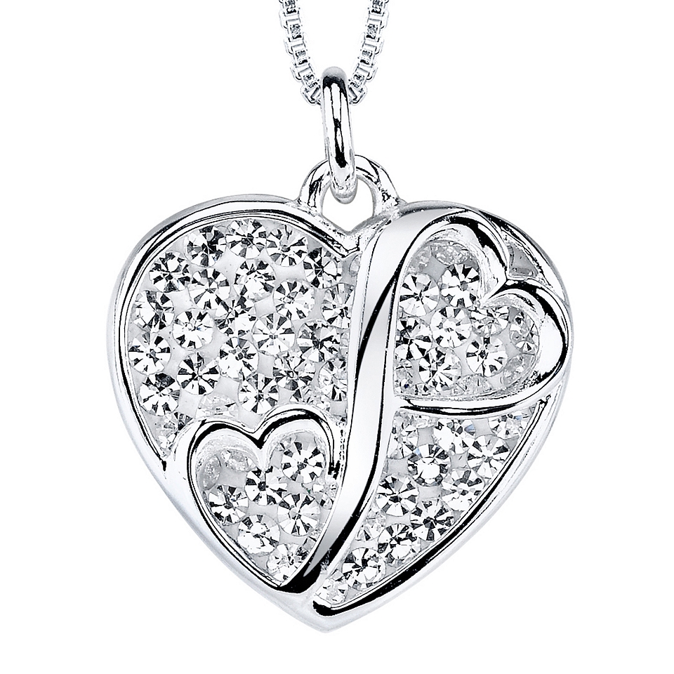 Love Grows Crystal Two Hearts Meet Pendant, Womens