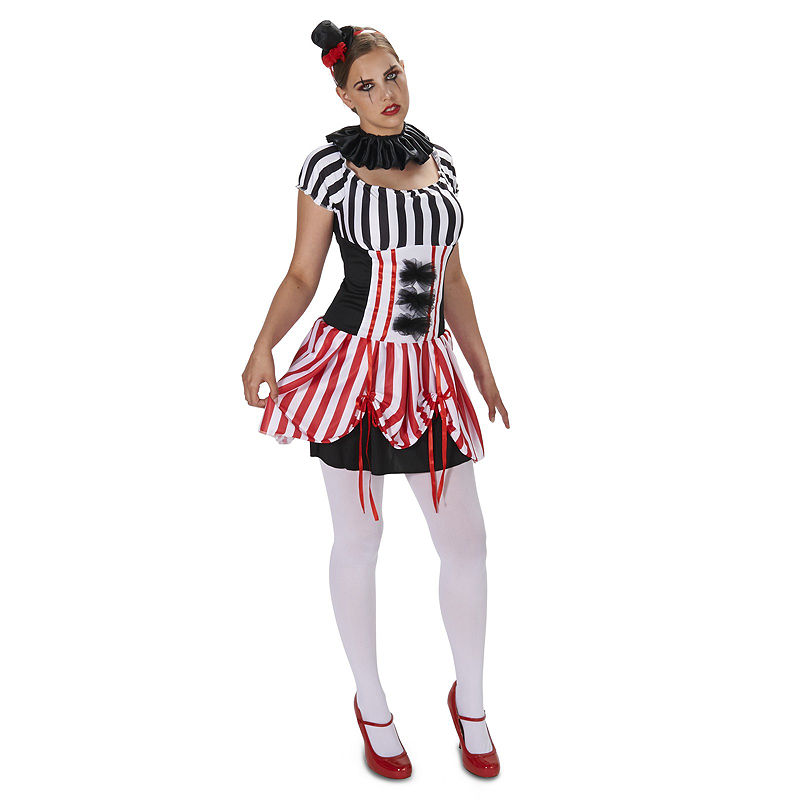 Buyseasons Carn-Evil Vintage Striped Dress Adult Costume, Girls, Size Small