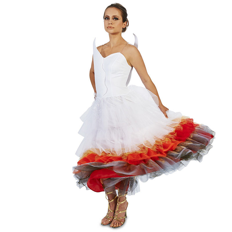 Buyseasons Flaming Winged Wedding Dress Adult Costume, Girls, Size Small