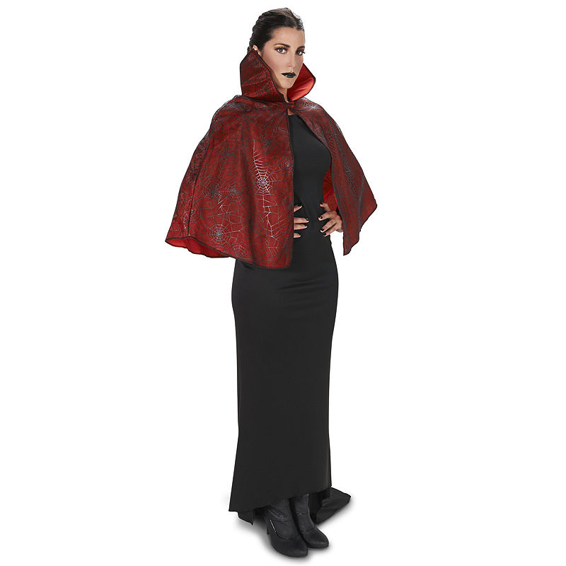 Buyseasons Red Foil Print Spiderweb Adult Cape