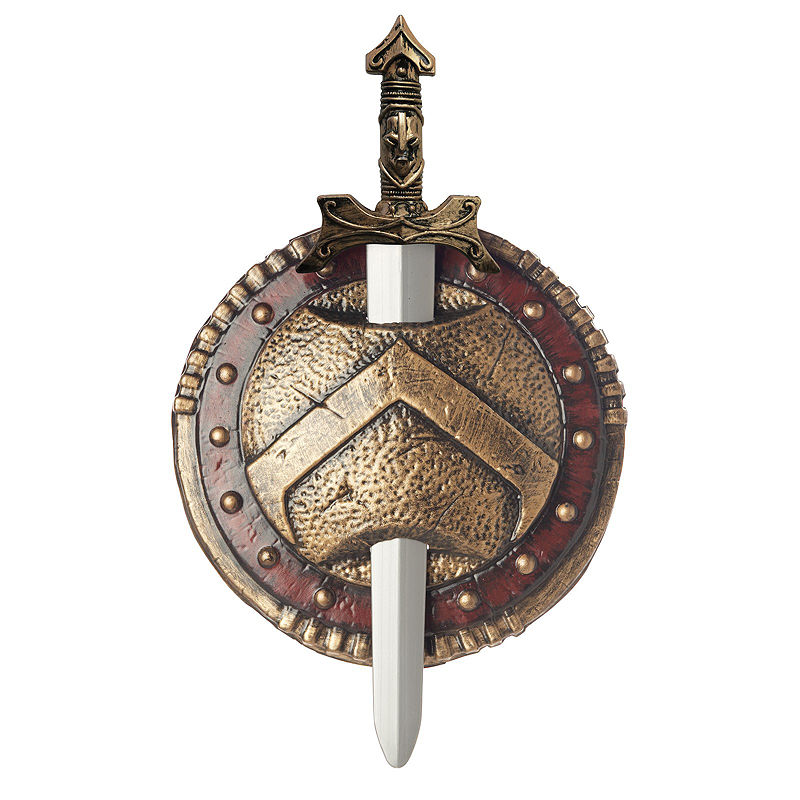 Buyseasons Spartan Combat Shield & Sword, Silver
