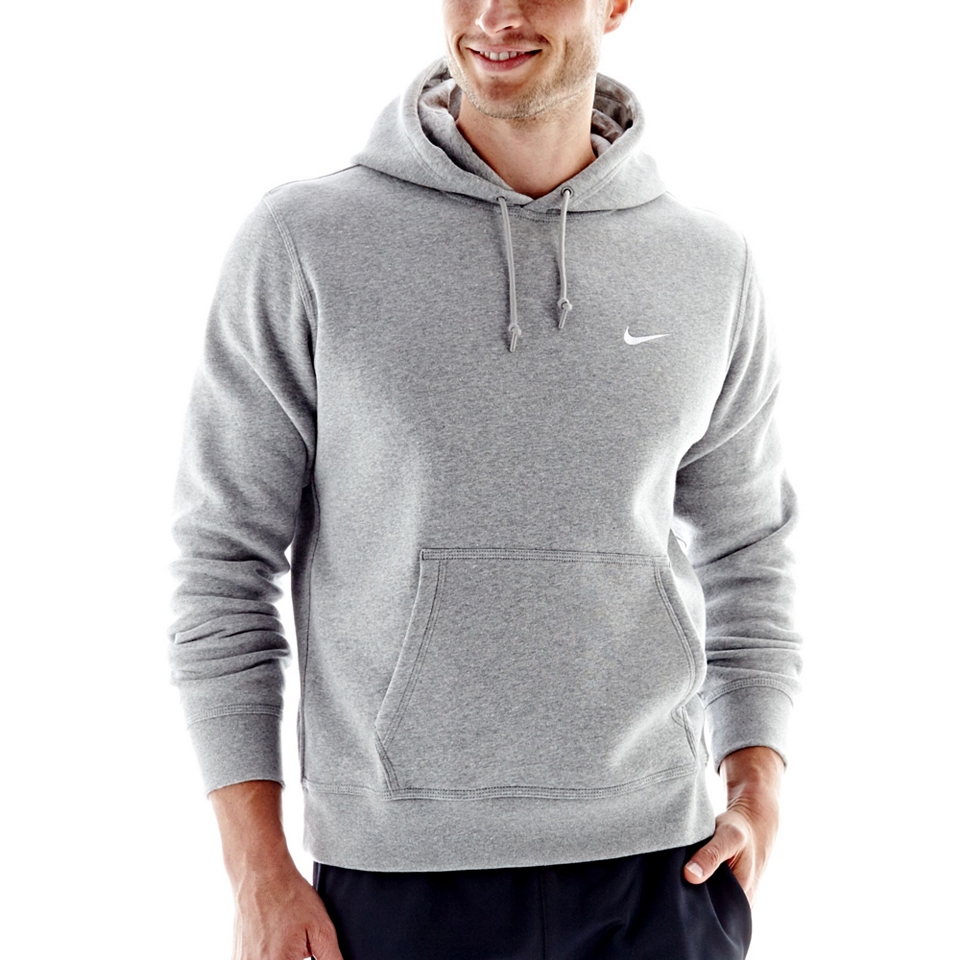 Nike Fleece Pullover Hoodie, Grey, Mens