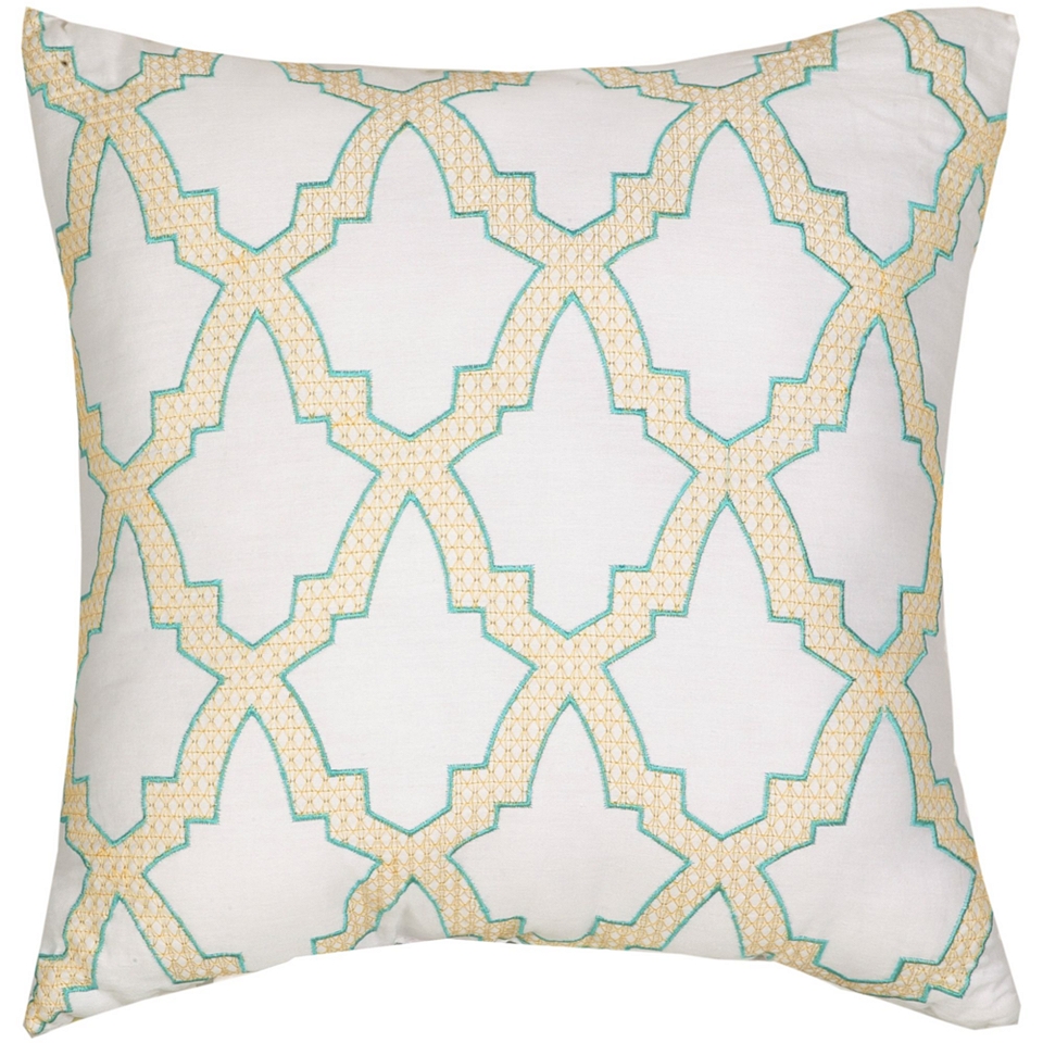 Trellis Brights Block Trellis 18 Decorative Pillow, Yellow/White, Girls