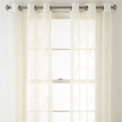 Home Expressions Riley 2 Pack Grommet Top Sheer Curtain Panel