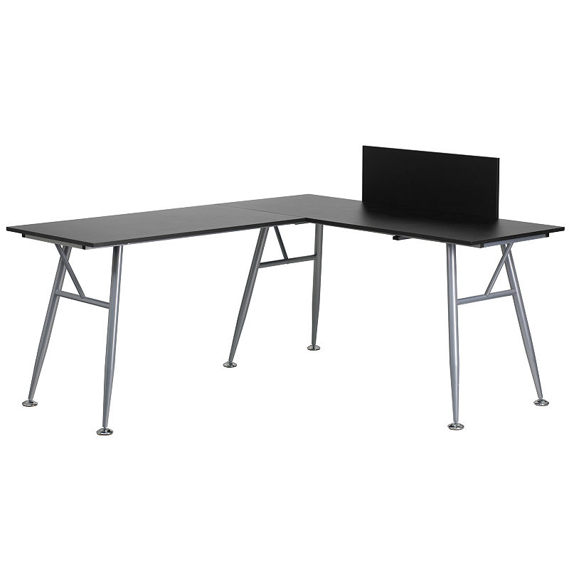 Laminate L-Shape Computer Desk, Black