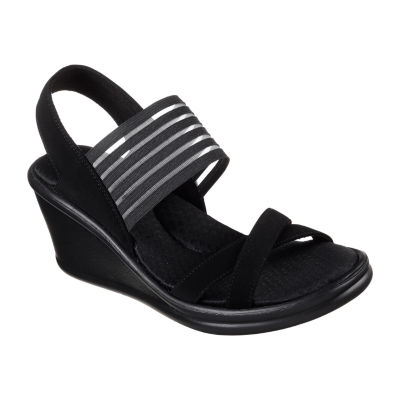 sketchers black wedge