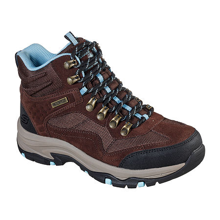 Skechers Womens Trego Base Camp Hiking Boots Flat Heel, 6 1/2 Medium, Brown