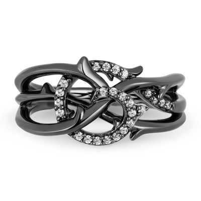 Enchanted Disney Fine Jewelry Villains Womens 1/10 CT. T.W. Genuine White Diamond Sterling