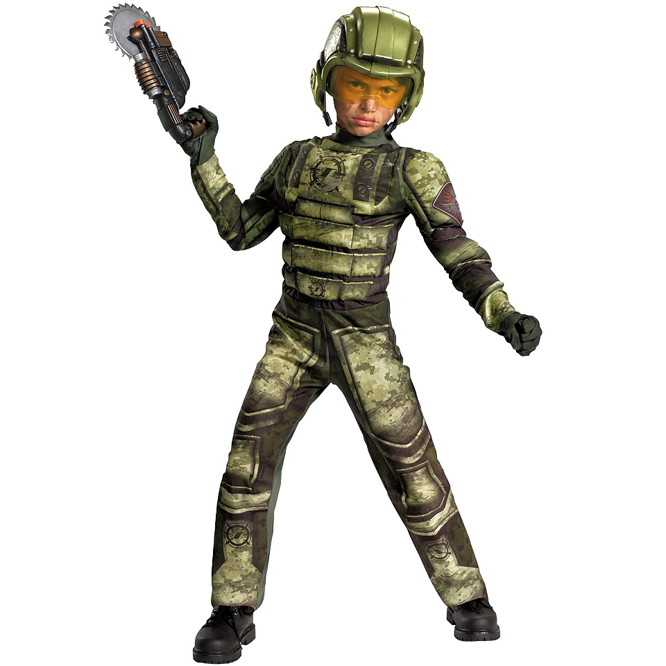 Foot Soldier Muscle Child Costume, Green, Boys