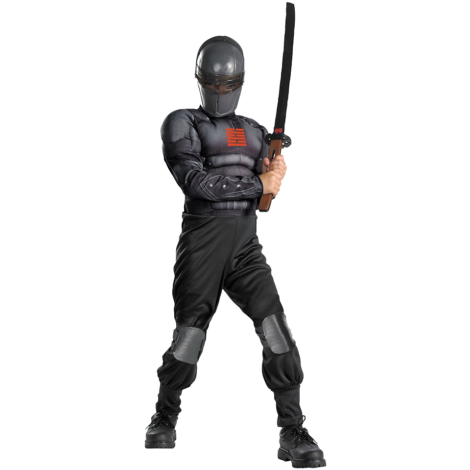 G.I. Joe Retaliation Snake Eyes Light up Deluxe Muscle Child Costume, Black,