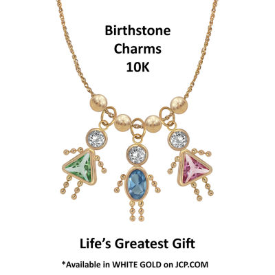 10K Gold April Birthstone Babies Girl Charm JCPenney
