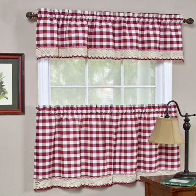 Buffalo Check Gingham Kitchen Window Curtain Set Jcpenney