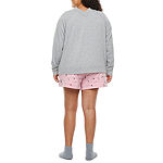 Ambrielle Womens Plus Long Sleeve 3-pc. Shorts Pajama Set