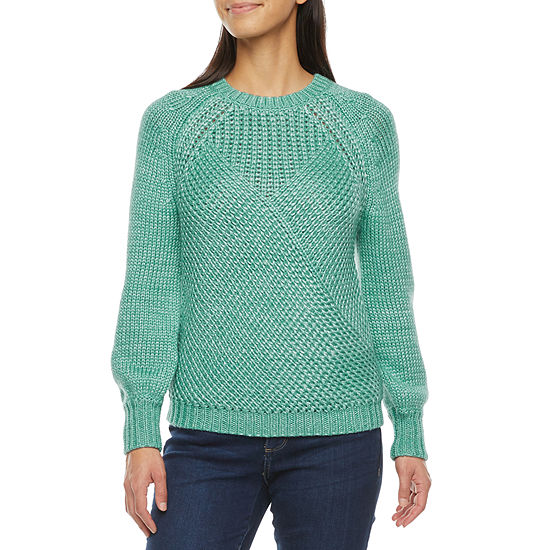 Worthington Womens Crew Neck Long Sleeve Pullover Sweater - JCPenney