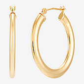 19mm x 20.1mm Solid 14k Gold Polished and Textured Hoop Earrings