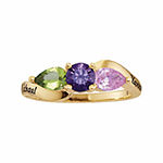 Personalized Simulated Birthstones Couples 3-Stone Ring