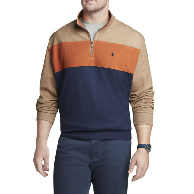 IZOD Big and Tall Classic Mens Long Sleeve Quarter-Zip Pullover