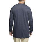 IZOD Saltwater Big and Tall Mens Long Sleeve Classic Fit Henley Shirt