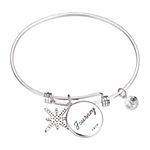 Footnotes Journey Stainless Steel 8 1/4 Inch Solid Star Bangle Bracelet