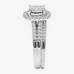 Womens 1 CT. T.W. Lab Grown White Diamond 10K White Gold Engagement Ring