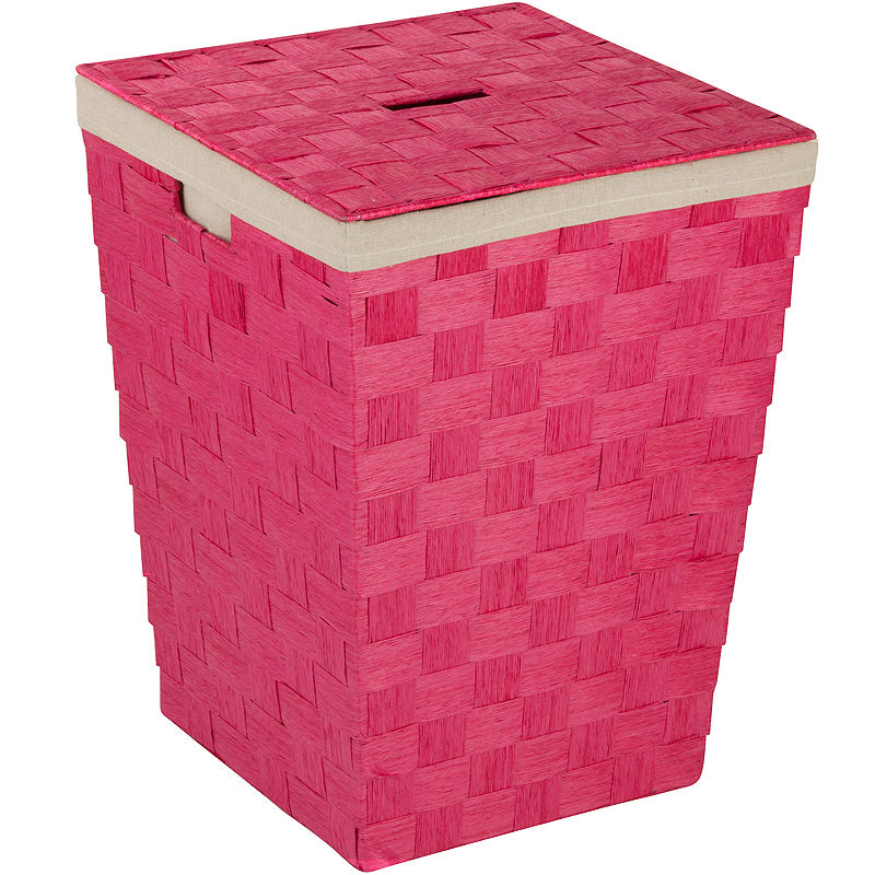 Honey Can Do Honey-Can-Do Woven Hamper With Liner, Red