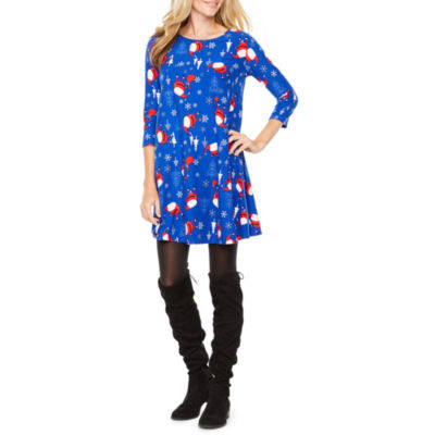 midi swing dress with sleeves