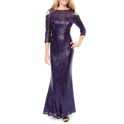 cold shoulder sequin party dress