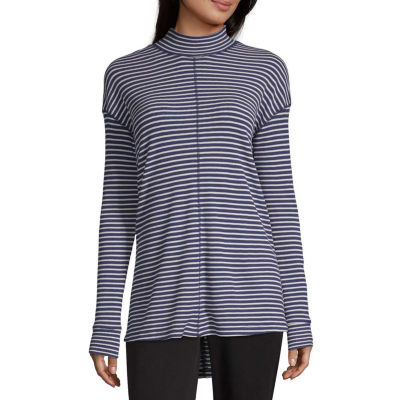 mock neck tunic tops