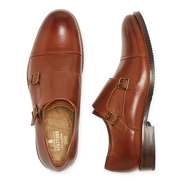 Stafford Mens Charles Ortholite Leather Slip-On Shoe