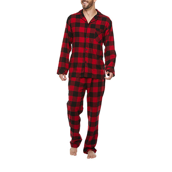 North Pole Trading Co. Buffalo Plaid Mens Long Sleeve 2-pc. Pant Pajama Set