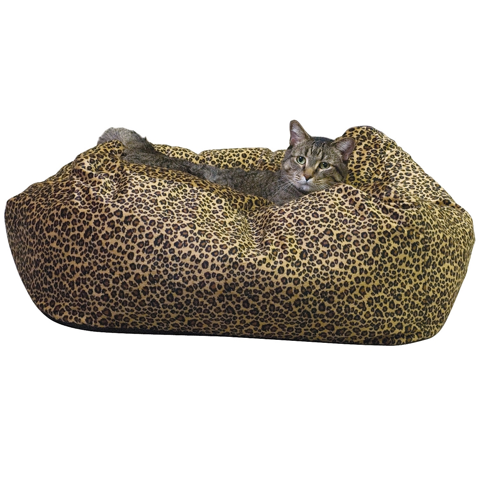 Kitty Cuddle Cube Cat Bed, Leopard