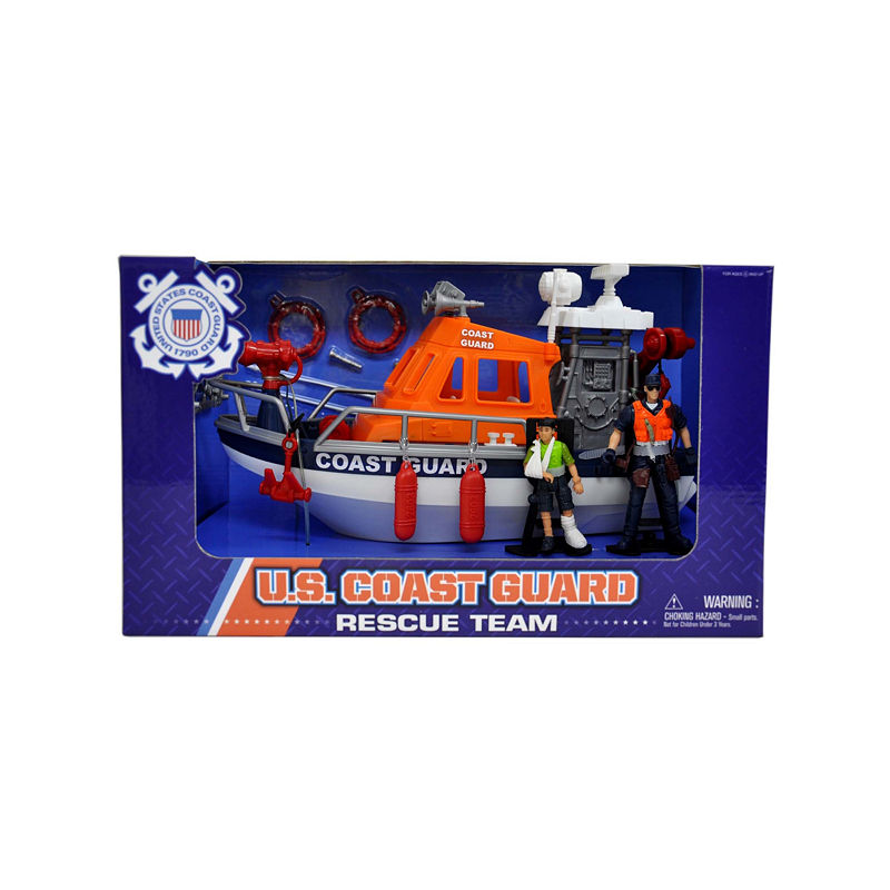 U.S. Coast Guard Figure Rescue Boat Playset