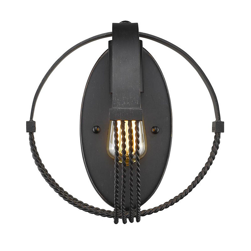 Carter 1-Light Wall Sconce In Aged Bronze, Black