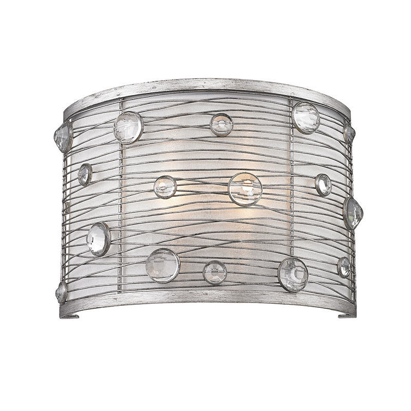 Joia 1-Light Wall Sconce In Peruvian Silver With Sterling Mist Shade
