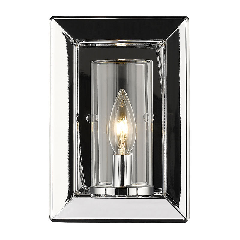 Smyth 1-Light Wall Sconce In Chrome With Opal Glass, Silver