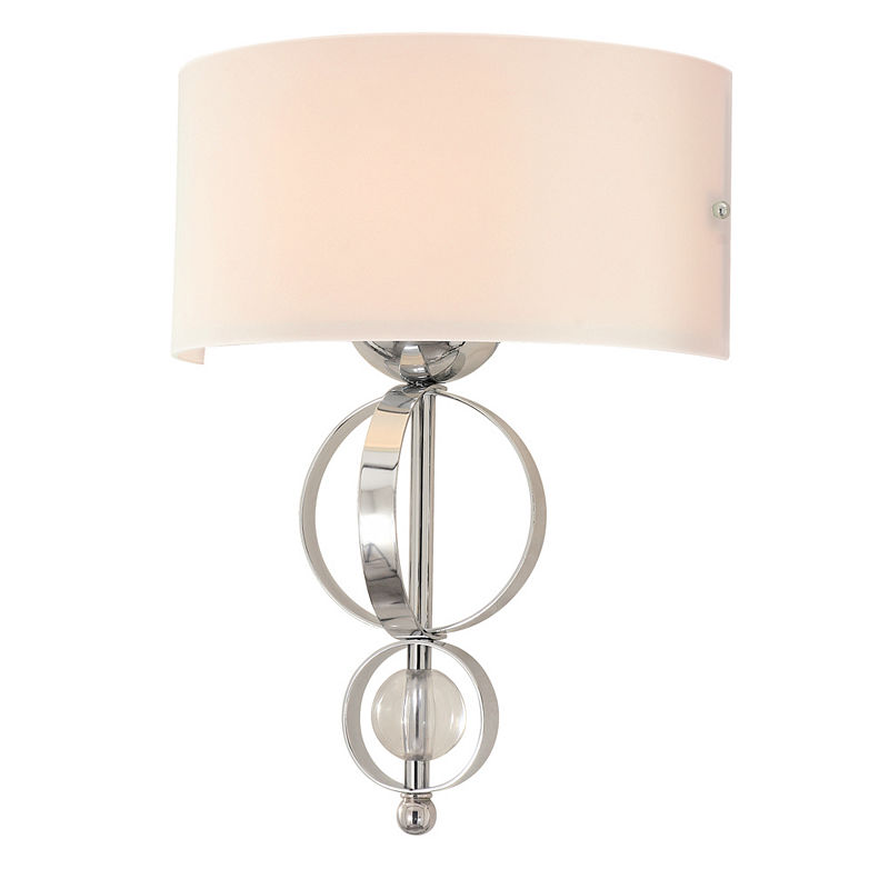 Cerchi Wall Sconce In Chrome With Etched Opal Glass, Silver