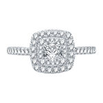 Ever Star Womens 1 CT. T.W. Lab Grown White Diamond 10K White Gold Engagement Ring