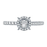 Ever Star Womens 1/2 CT. T.W. Lab Grown White Diamond 14K White Gold Engagement Ring