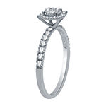 Ever Star Womens 1/2 CT. T.W. Lab Grown White Diamond 14K White Gold Engagement Ring