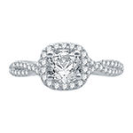 Ever Star Womens 1 5/8 CT. T.W. Lab Grown White Diamond 14K White Gold Engagement Ring