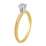 Womens 1/4 CT. T.W. Genuine White Diamond 10K Gold Round Solitaire Engagement Ring