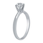 Womens 1/2 CT. T.W. Genuine White Diamond 10K White Gold Round Solitaire Engagement Ring