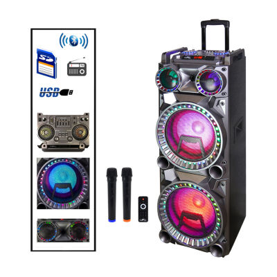 befree sound dual 10 inch subwoofer bluetooth portable party speaker