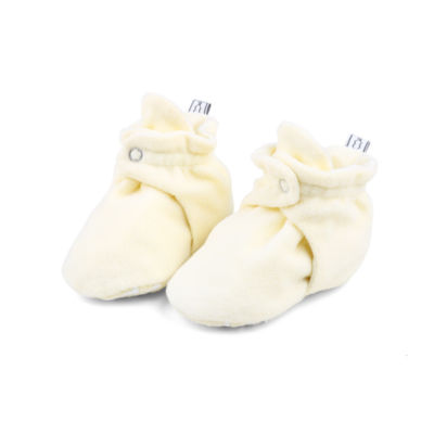 The Peanut Shell Unisex Fleece Booties Crib Shoes Color Ivory
