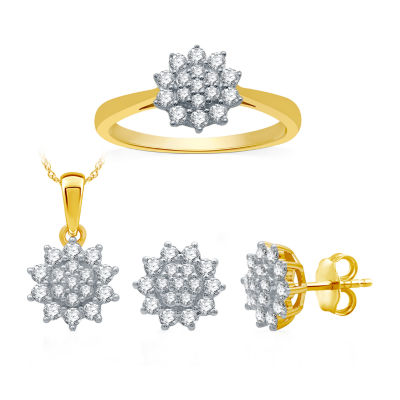 Ever Star 1 Ct T W Lab Grown Diamond 10k Gold 3 Pc Jewelry Set