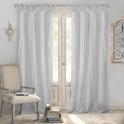 Elrene Jolie Crushed Semi Sheer Curtain Semi Sheer Tie Top Curtain