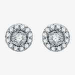3/8 CT. T.W. Genuine White Diamond 10K White Gold Stud Earrings